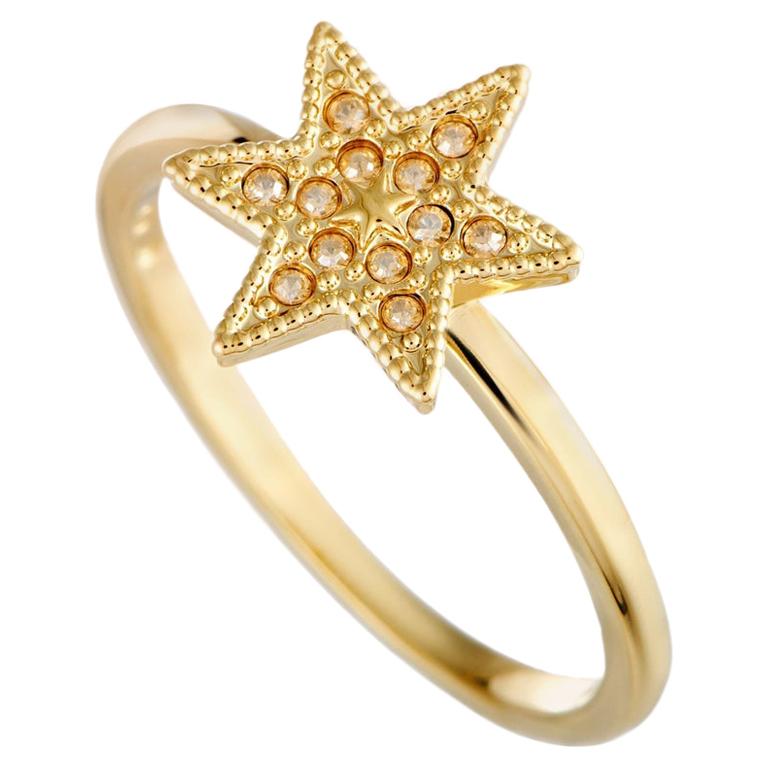Swarovski Field Yellow Gold-Plated Crystal Star Ring