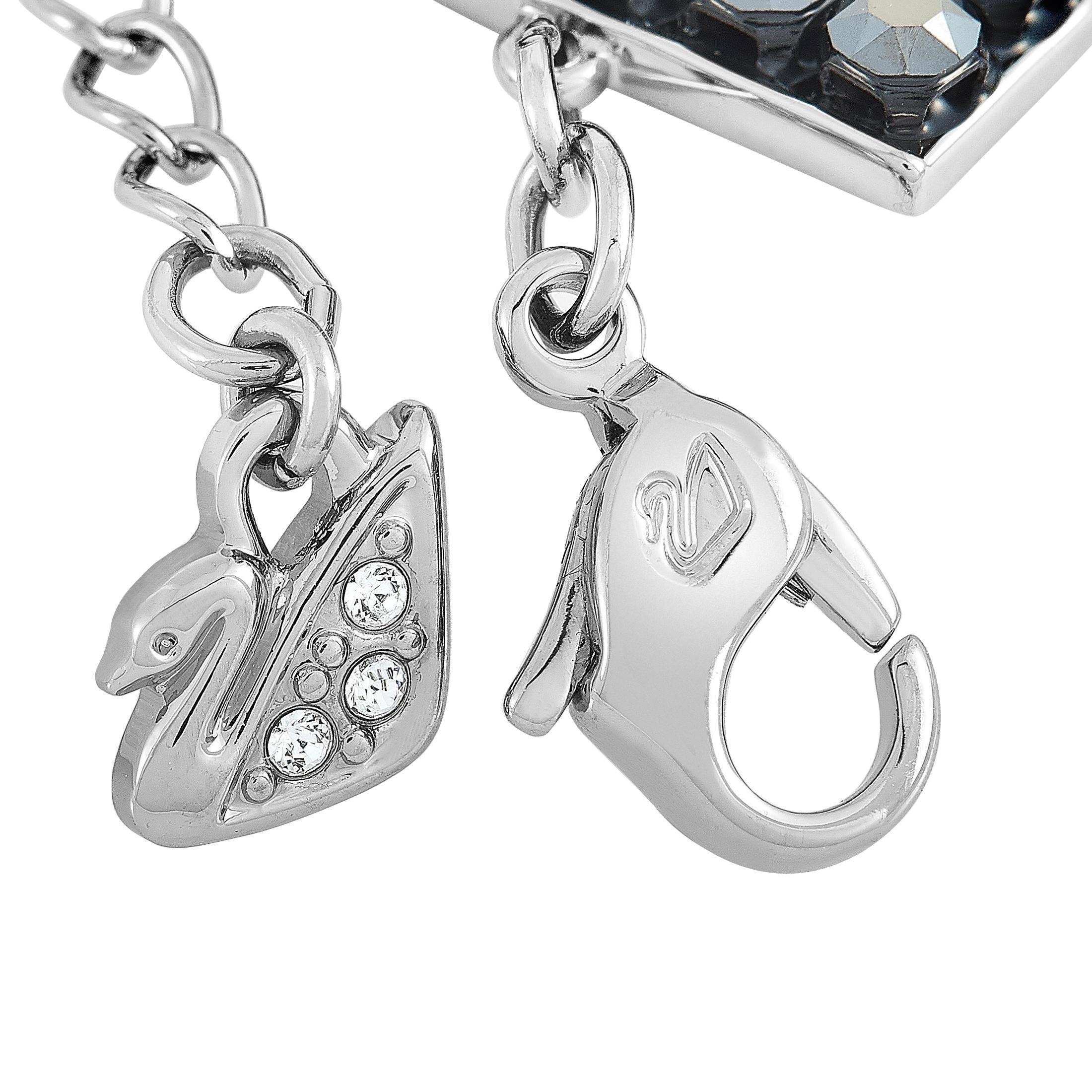 Swarovski Fit Rhodium-Platin-Halskette aus Edelstahl mit schwarzem Kristallkragen im Zustand „Neu“ im Angebot in Southampton, PA
