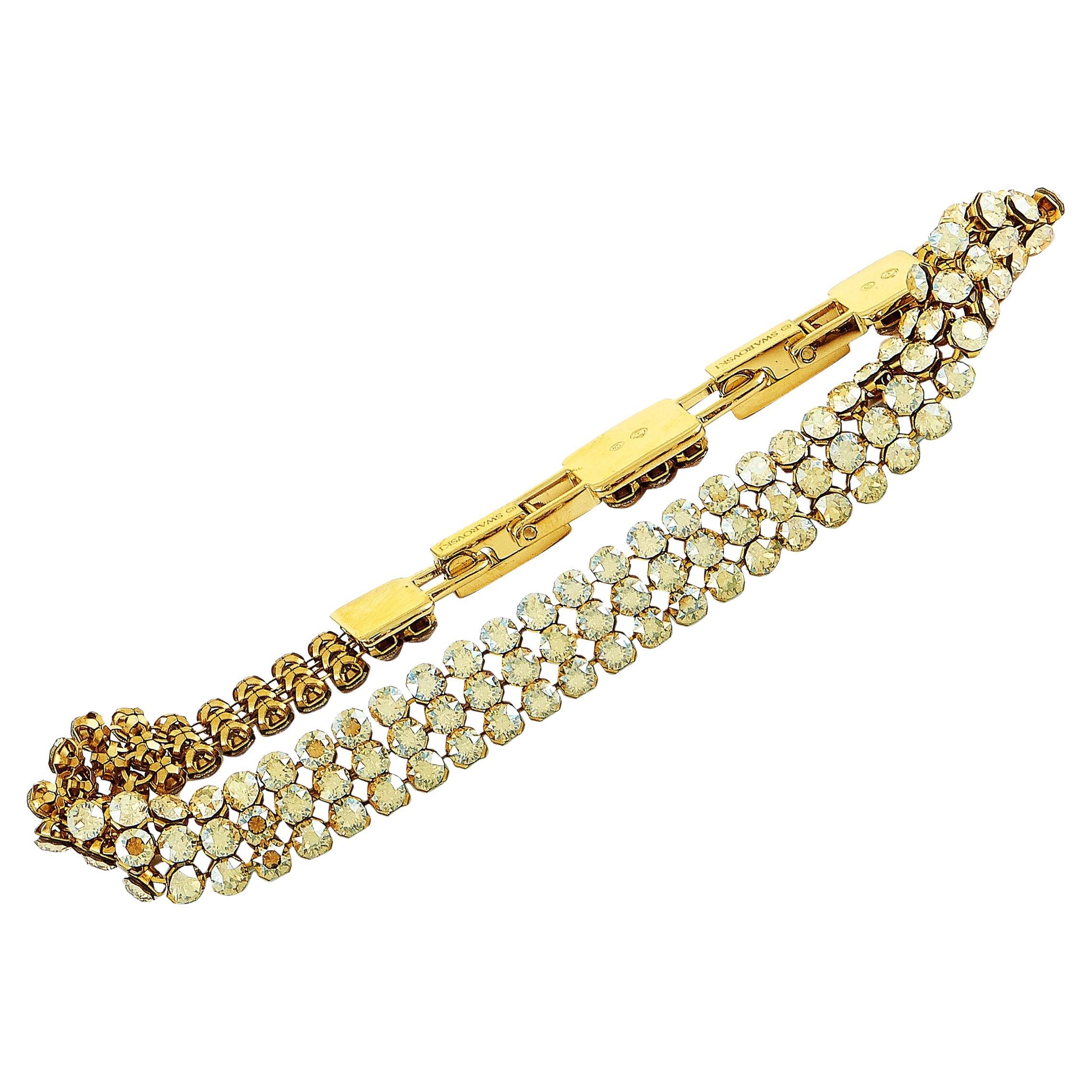 Swarovski Fit Yellow Gold-Plated Stainless Steel and Yellow Crystal Bracelet