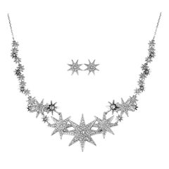 Swarovski Fizzy Rhodium-Plated Crystal Necklace and Earrings Set