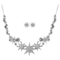 Swarovski Fizzy Rhodium-Plated Crystal Necklace and Earrings Set