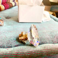 Swarovski for Dornbracht Cut Crystal and Polished Brass Fixture Handle Knob