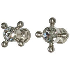 Swarovski para Rohl Níquel Cepillado Captains Wheel Regency Tiradores, Pomos, Italia