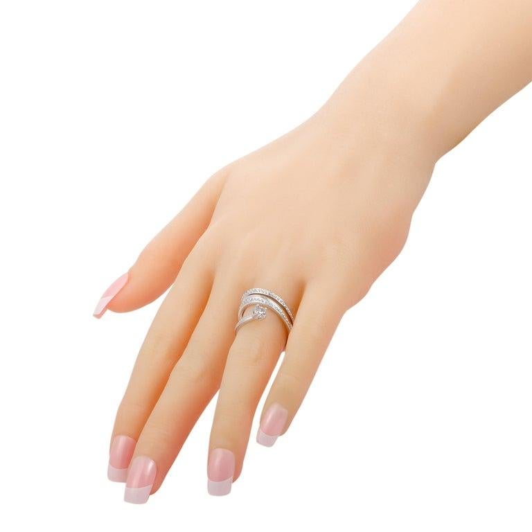 Swarovski Fresh Rhodium-Plated Crystal Swirl Ring For Sale at 1stDibs |  wedding band swarovski, swarovski swirl ring, swarovski fresh ring