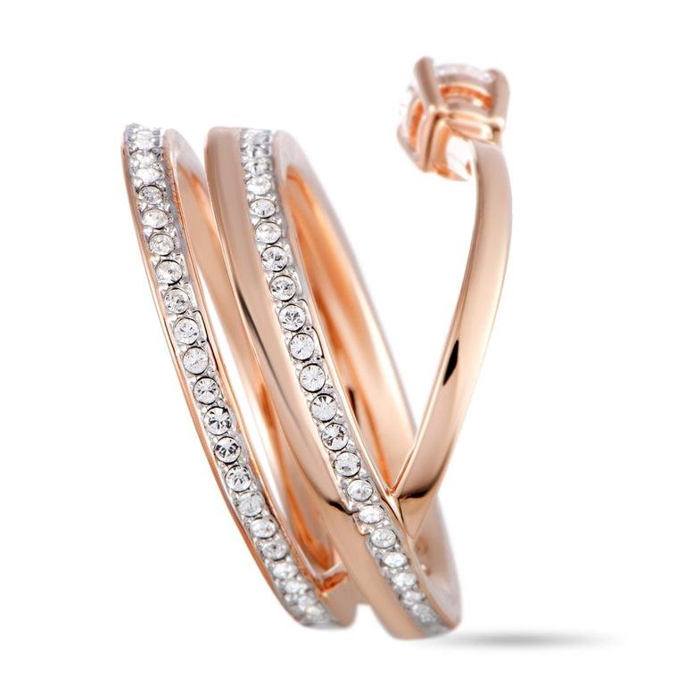 Swarovski Fresh Rose Gold-Plated Crystal Swirl Ring For Sale at 1stDibs |  swarovski fresh ring