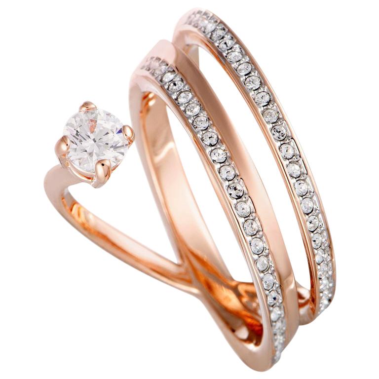 Walging verraad Kom langs om het te weten Swarovski Fresh Rose Gold-Plated Crystal Swirl Ring For Sale at 1stDibs |  swarovski fresh ring