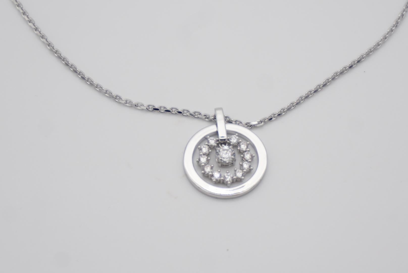 Swarovski Further Circle Star Snowflake Crystals Necklace White Rhodium BNWT For Sale 2