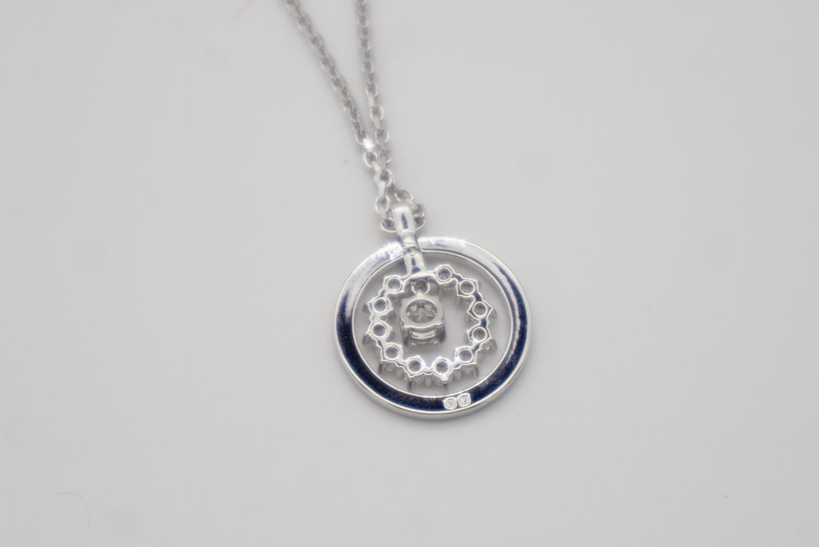 Swarovski Further Circle Star Snowflake Crystals Collana in rodio bianco BNWT in vendita 5