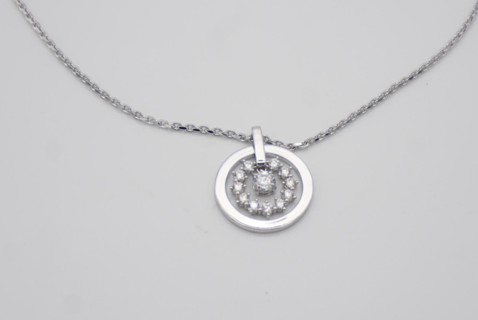 Swarovski Further Circle Star Snowflake Crystals Collana in rodio bianco BNWT in vendita 6