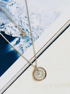 Swarovski Further Circle Star Snowflake Crystals Necklace White Rhodium BNWT