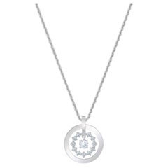 Swarovski Further Circle Star Snowflake Crystals Necklace White Rhodium BNWT