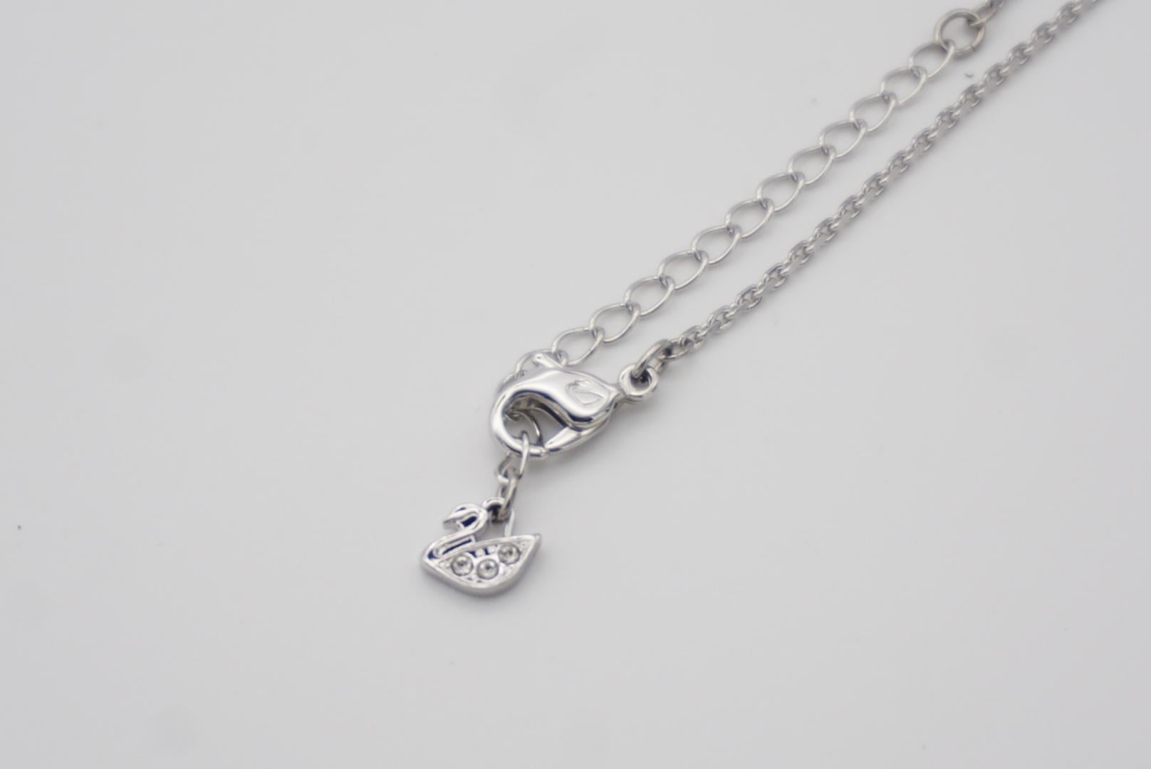 Swarovski Further Circle Star Snowflake Crystals Collana in rodio bianco BNWT in vendita 4
