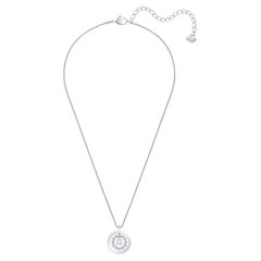 Swarovski Más Círculo Estrella Copo de Nieve Cristales Collar Rodio Blanco BNWT