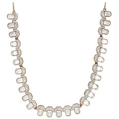 Swarovski Gallery Square Rose Gold-Plated Crystal All-Around Necklace