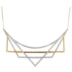 Swarovski Geometry White and Rose Gold-Plated Crystal Necklace