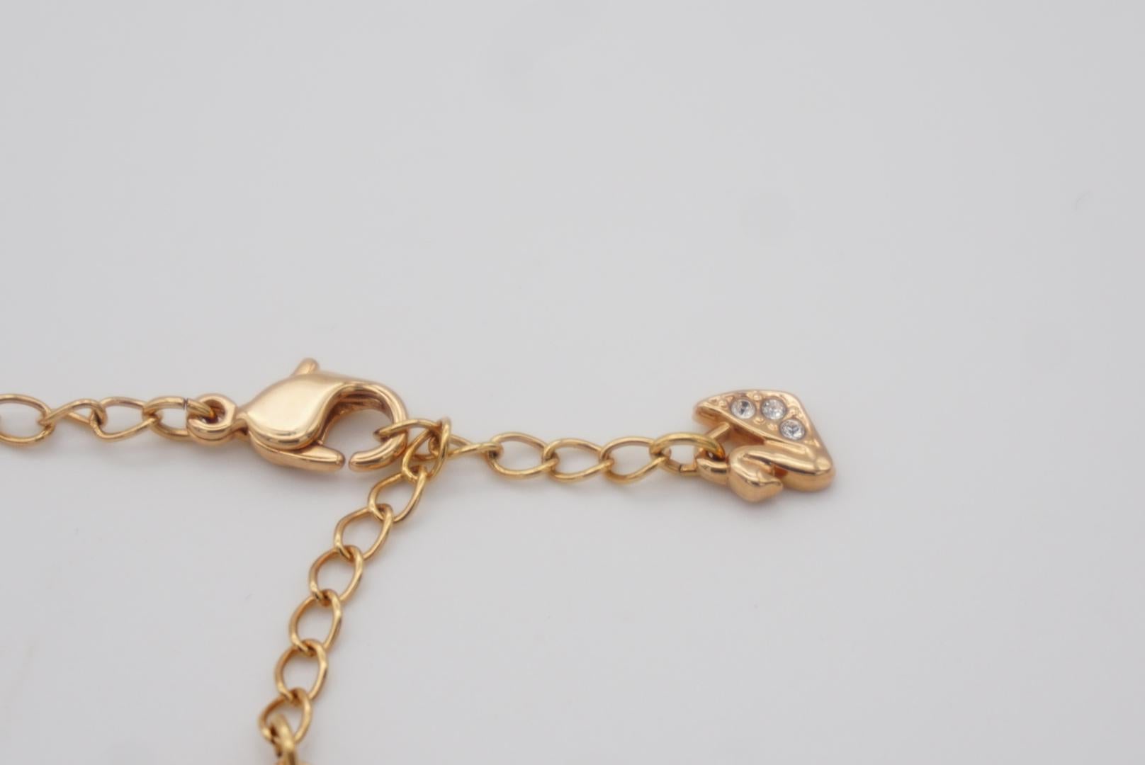 Ensemble collier et bracelet jonc cadeau en or blanc et rose avec disques en cristals de gingembre Swarovski en vente 9