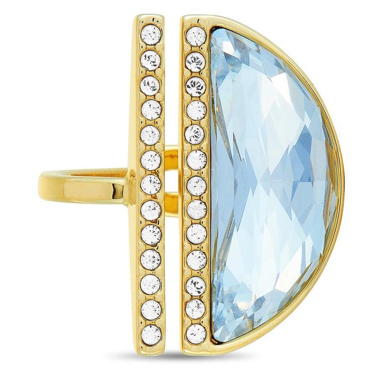 Women's Swarovski Glow Yellow Gold-Plated Stainless Steel and Crystal Ring