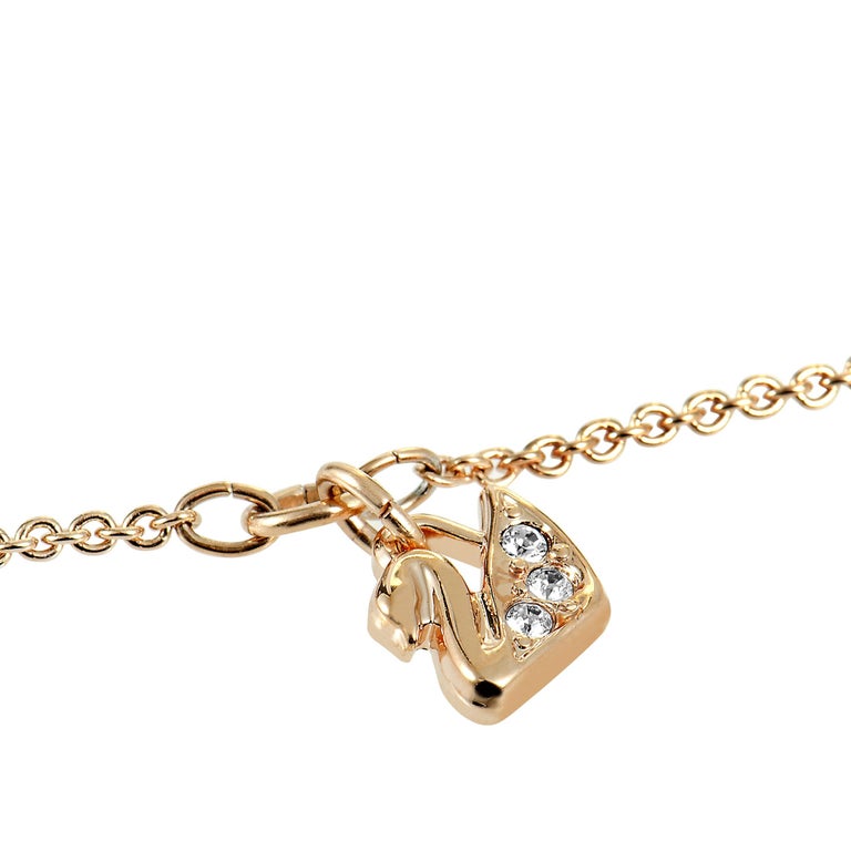 Swarovski Glowing Rose GoldPlated Crystal Long Necklace For Sale at