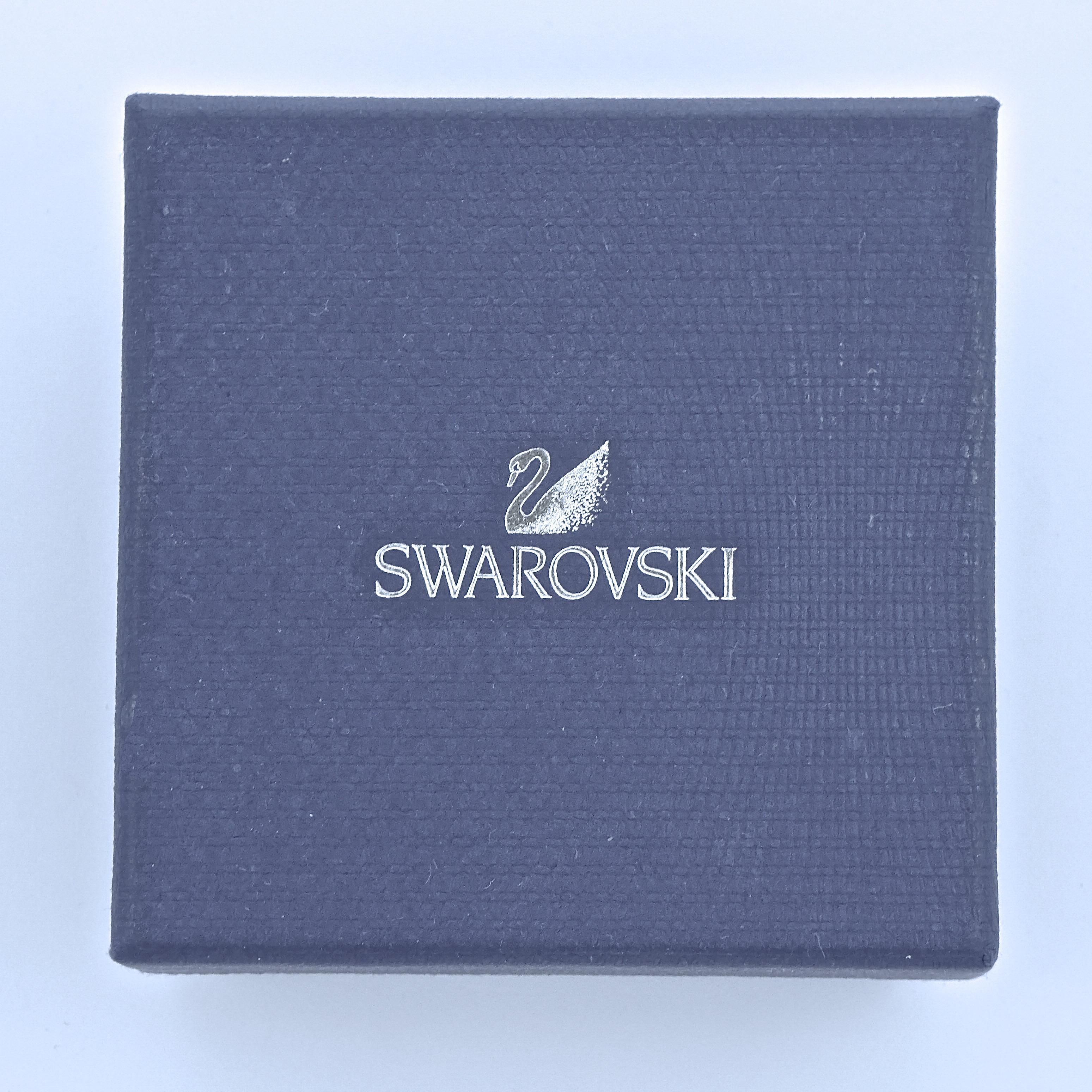 Swarovski Logo-Ohrclips aus vergoldetem Bernstein und klarem Pavé-Kristall mit Schwanenmotiv im Angebot 4
