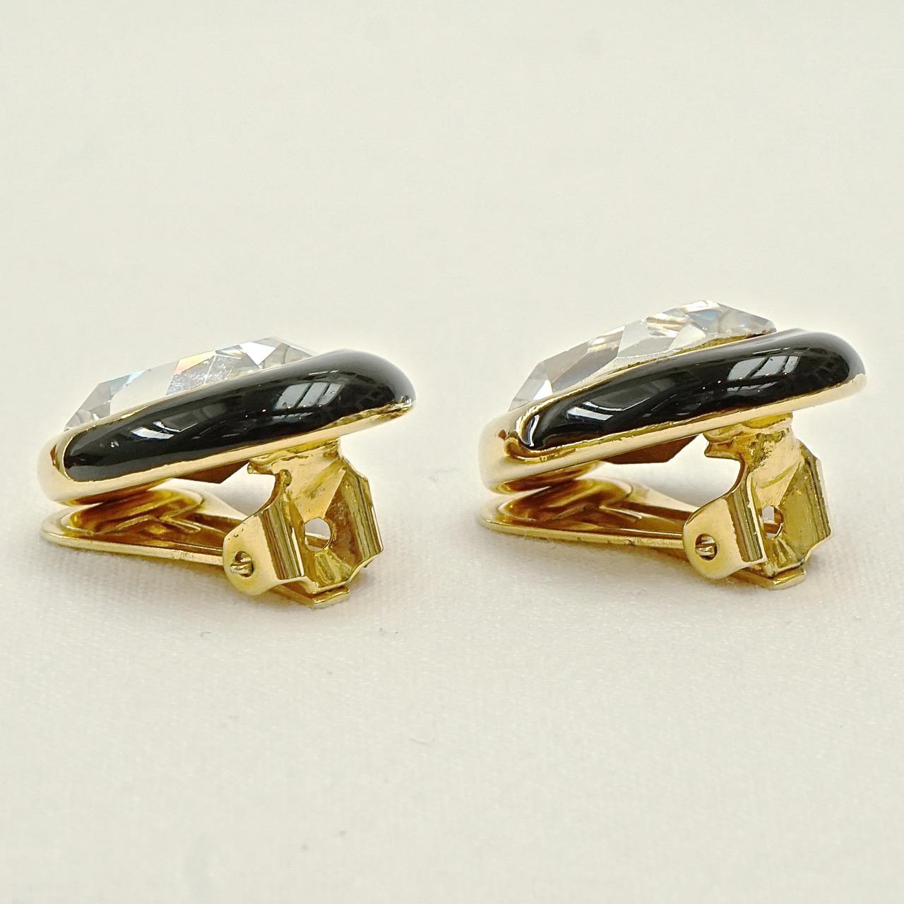 swarovski crystal clip-on earrings