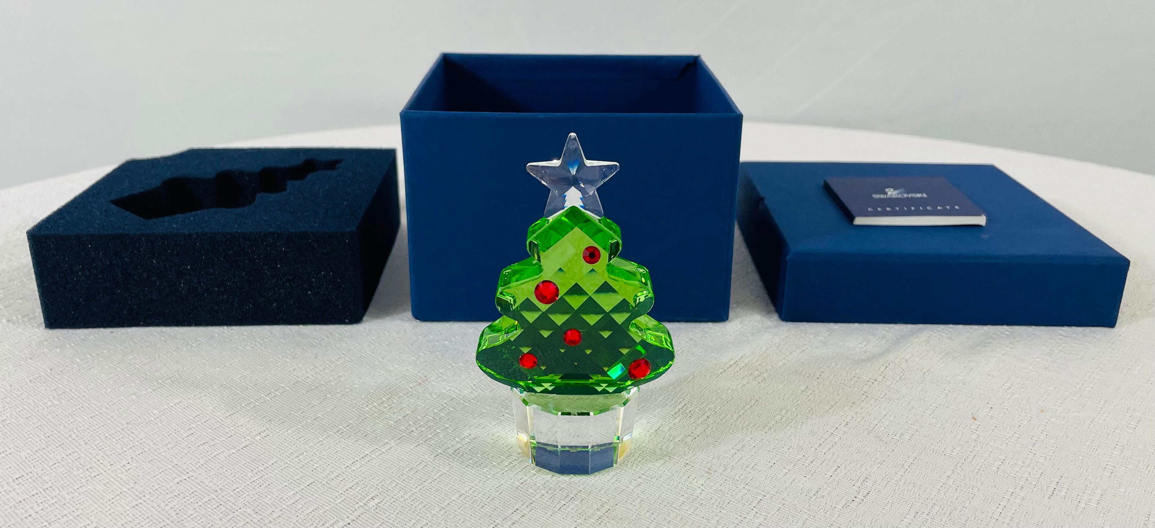 Modern Swarovski Green Crystal Figurine Christmas Tree