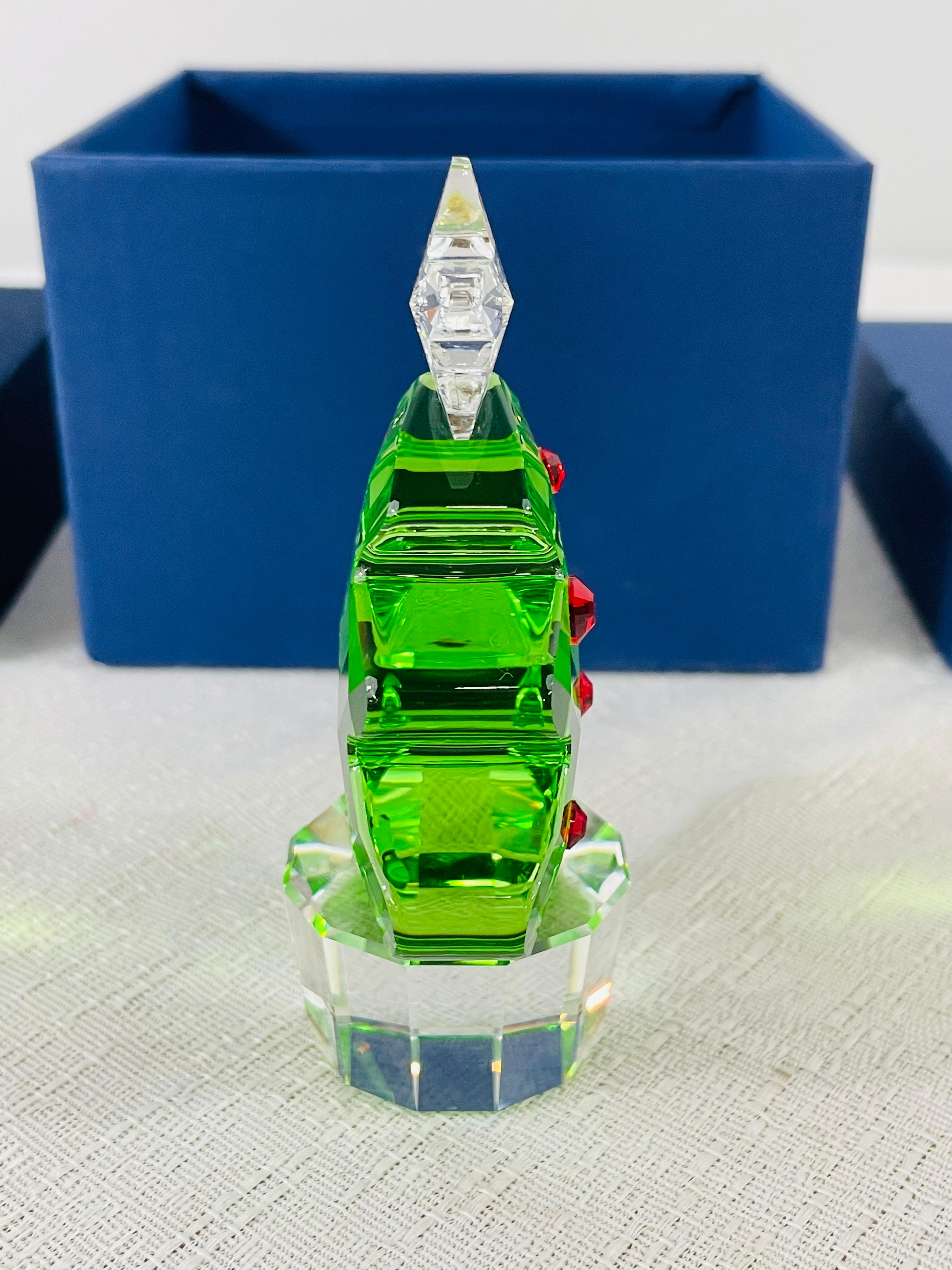 Austrian Swarovski Green Crystal Figurine Christmas Tree