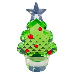 Retro Swarovski Green Crystal Figurine Christmas Tree