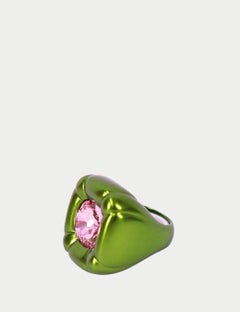 Swarovski Green & Pink Crystal Statement Ring