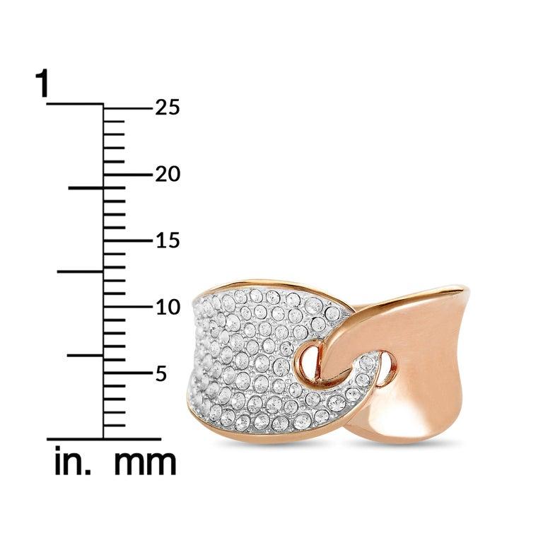 Swarovski Guardian Stainless Steel Rose Gold-Plated and Crystal Interlocking Ban In New Condition For Sale In Southhampton, PA