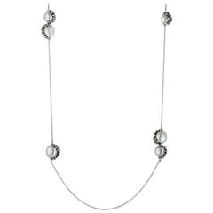 Swarovski Has Strandage Crystal Pearl Silver-Plated Chain Necklace