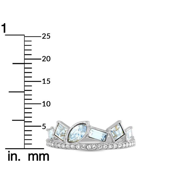 Swarovski Henrietta RhodiumPlated Stainless Steel and Crystal Ring For Sale at 1stDibs