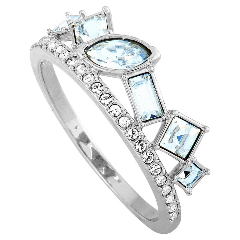 Anillo Swarovski Henrietta de acero inoxidable chapado en rodio y