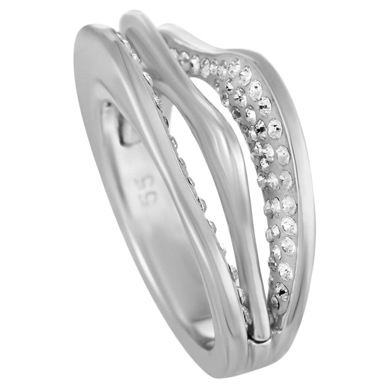 Swarovski Hilly Rhodium-Plated Crystal Ring For Sale