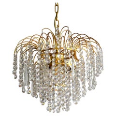 Lámpara de araña de cristal «Waterfall» de Swarovski, estilo Hollywood Regency, de los años 80