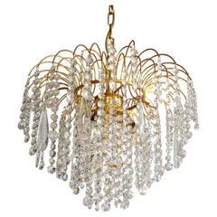Lámpara de araña de cristal «Waterfall» de Swarovski, estilo Hollywood Regency, de los años 80
