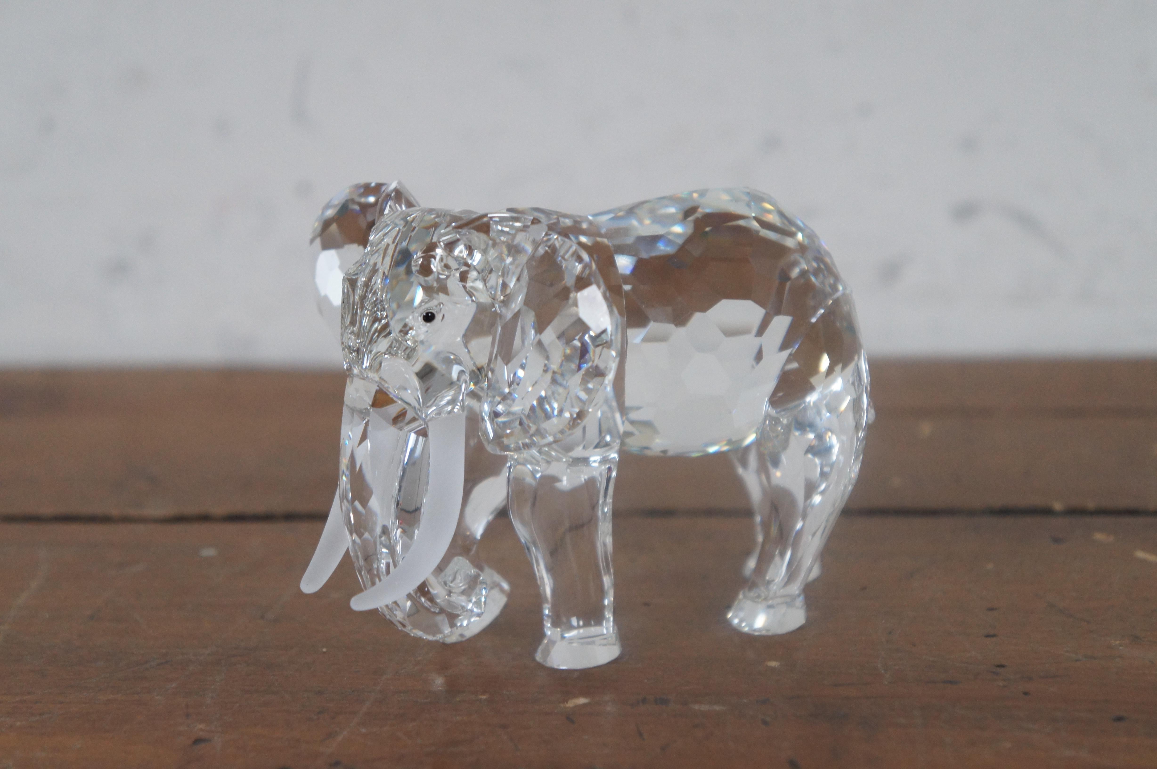 Late 20th Century Swarovski Inspiration Africa Set 1993 Elephant 1994 Kudu 1995 Lion w COA Box