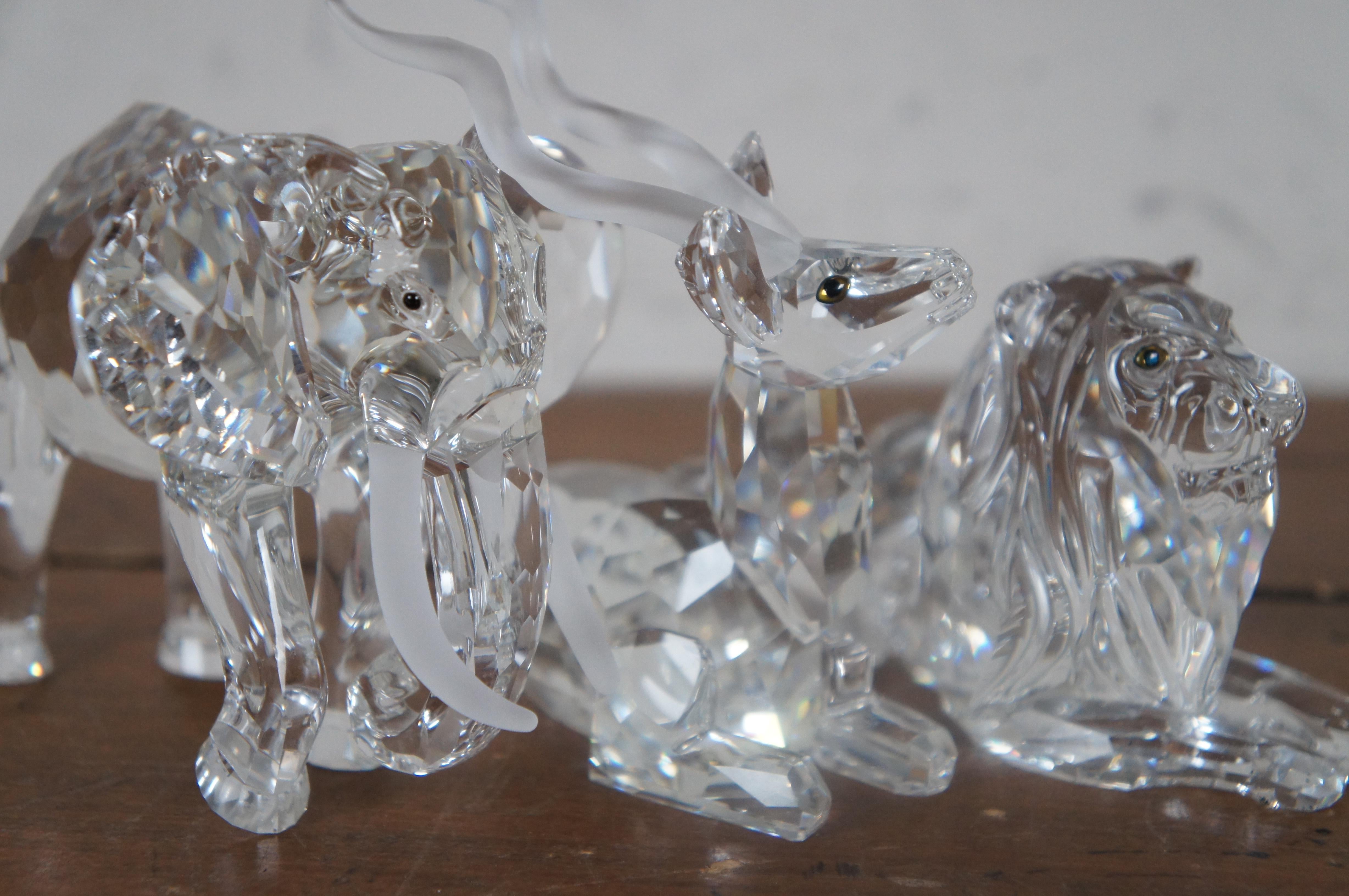 Swarovski Inspiration Africa Set 1993 Elephant 1994 Kudu 1995 Lion w COA Box 4