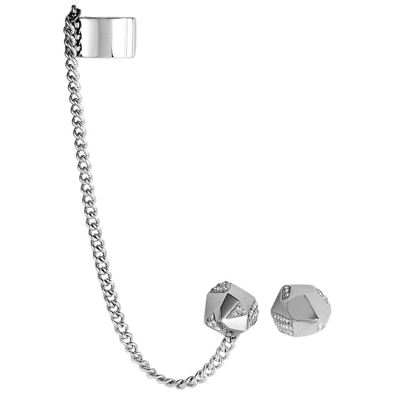 Swarovski Jean Paul Gaultier for Atelier Crystal Reverse Hoop Push Back  Earrings at 1stDibs
