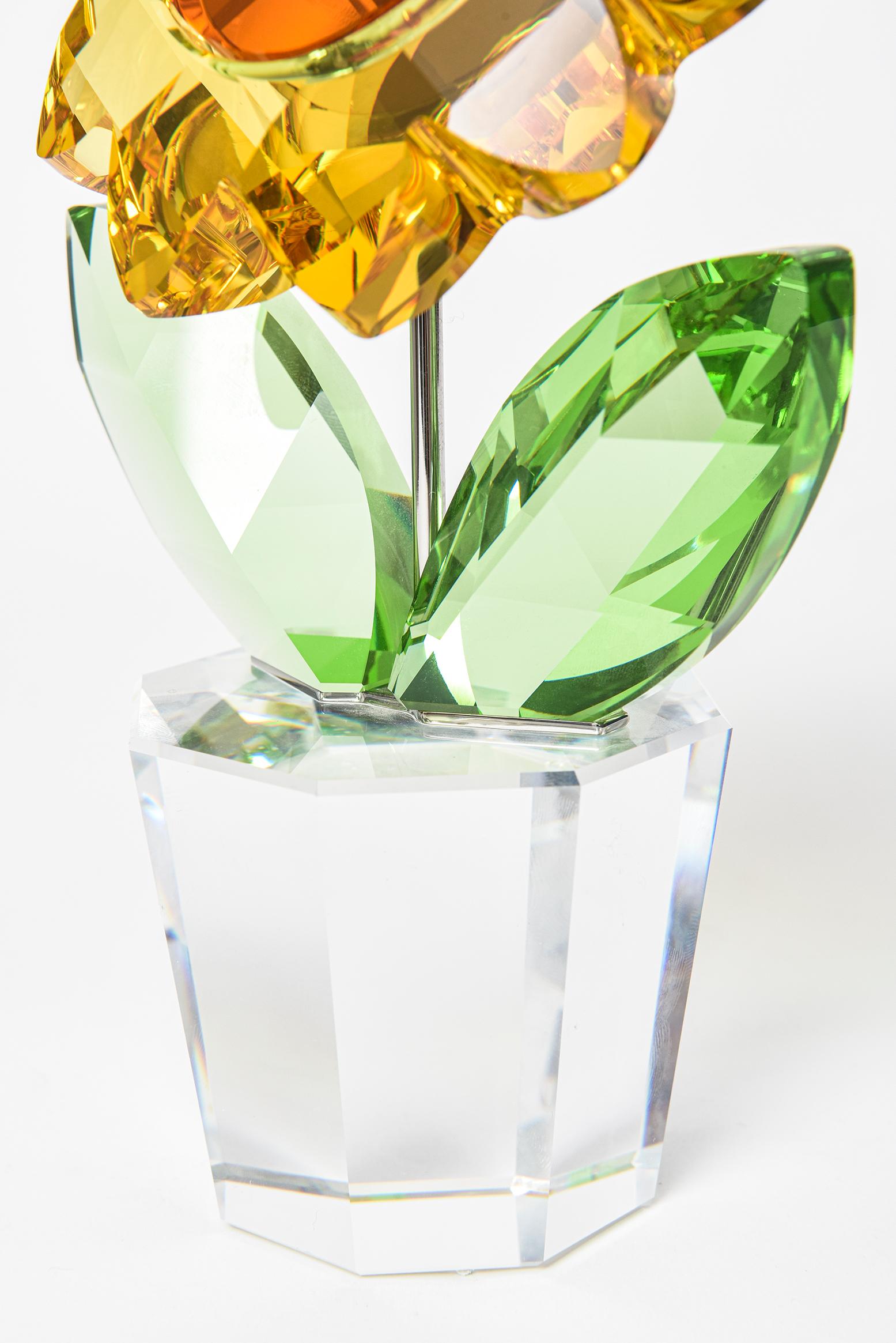 Swarovski Large Sunflower from Happy Flowers Collection In Excellent Condition In Miami Beach, FL