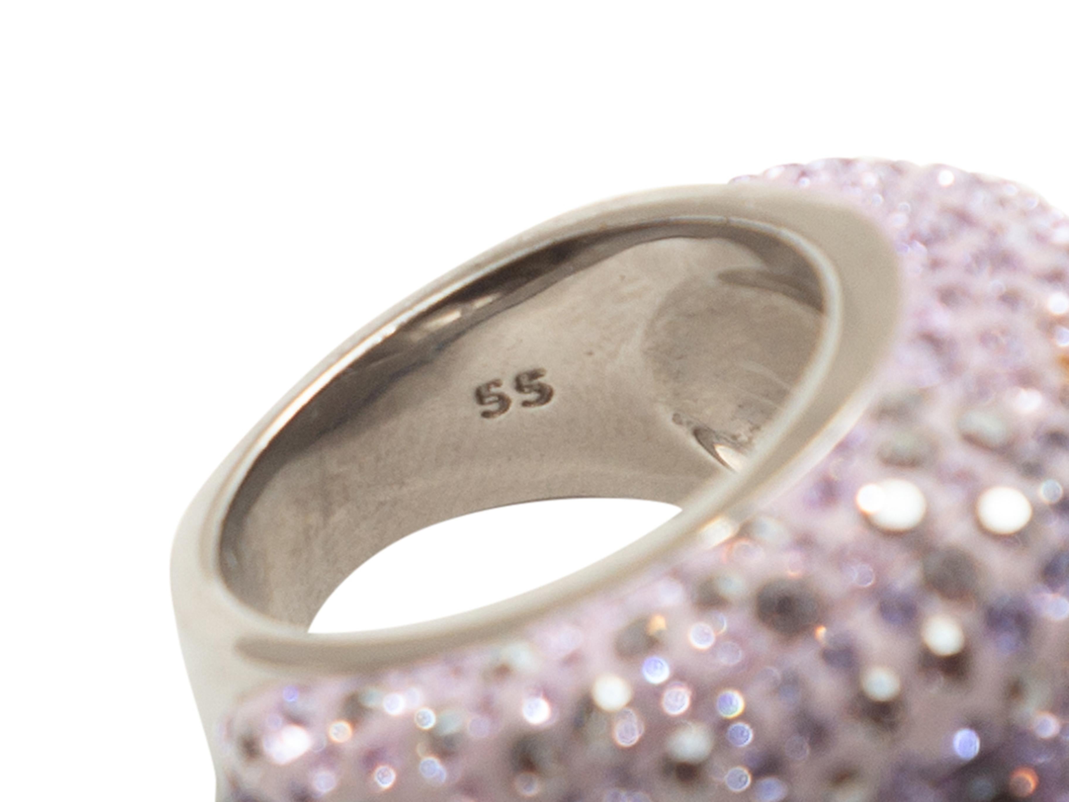 Product details: Lilac crystal-embellished large cocktail ring by Swarovski. 1