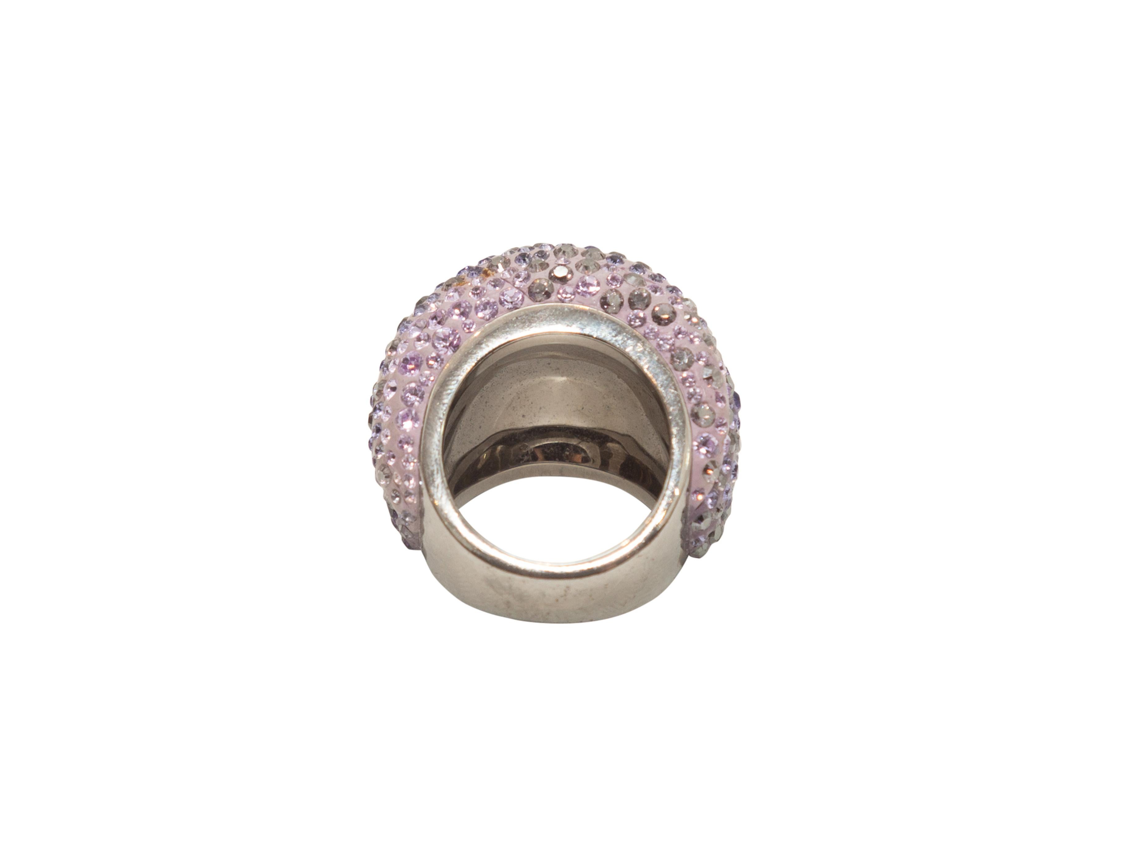 Swarovski Lilac Crystal-Embellished Cocktail Ring In Good Condition In New York, NY