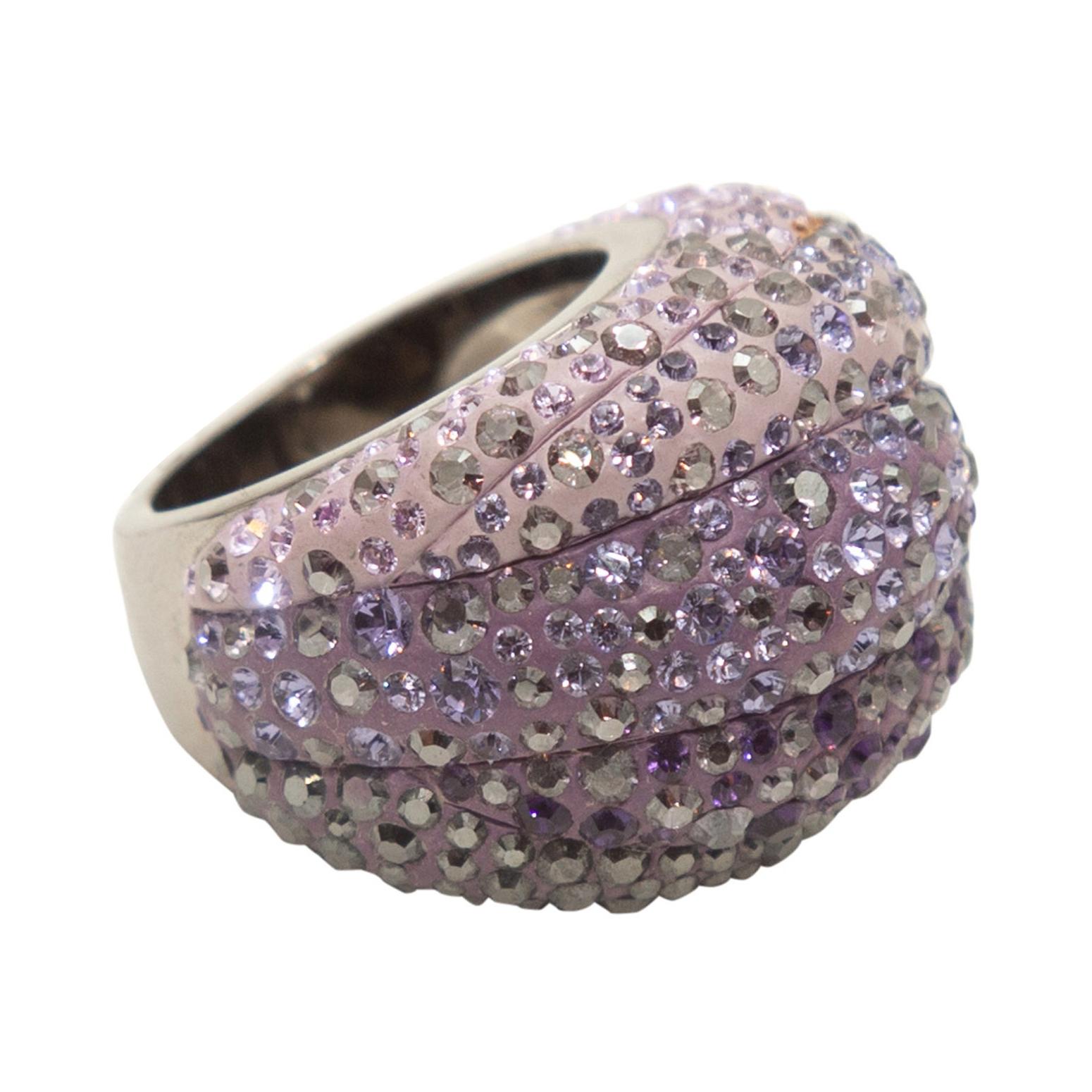 Swarovski Lilac Crystal-Embellished Cocktail Ring