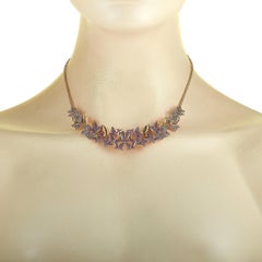 Swarovski Lilia 18K Rose Gold-Plated Stainless Steel Pink Crystal Butterfly Bib