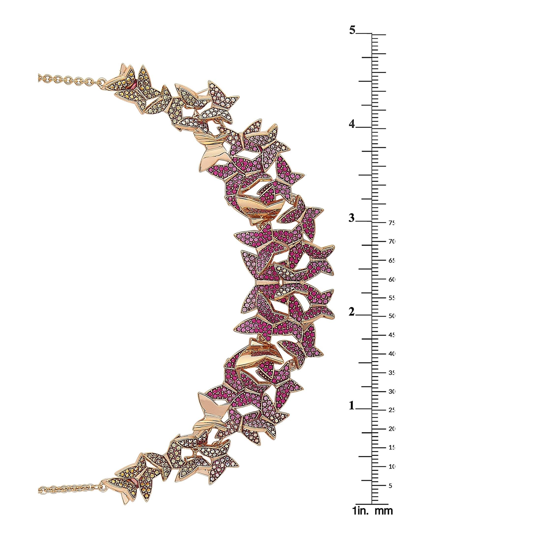 Swarovski Lilia 18 Karat Roségold-Edelstahl Rosa Kristall Schmetterlingsbändchen im Zustand „Neu“ in Southampton, PA