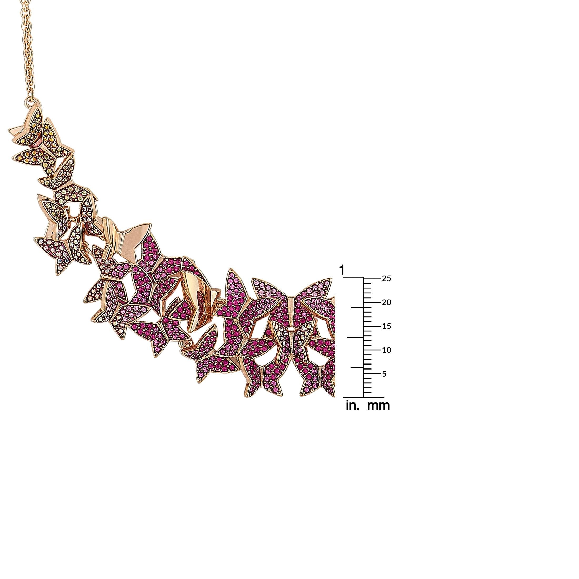 Swarovski Lilia 18 Karat Roségold-Edelstahl Rosa Kristall Schmetterlingsbändchen Damen
