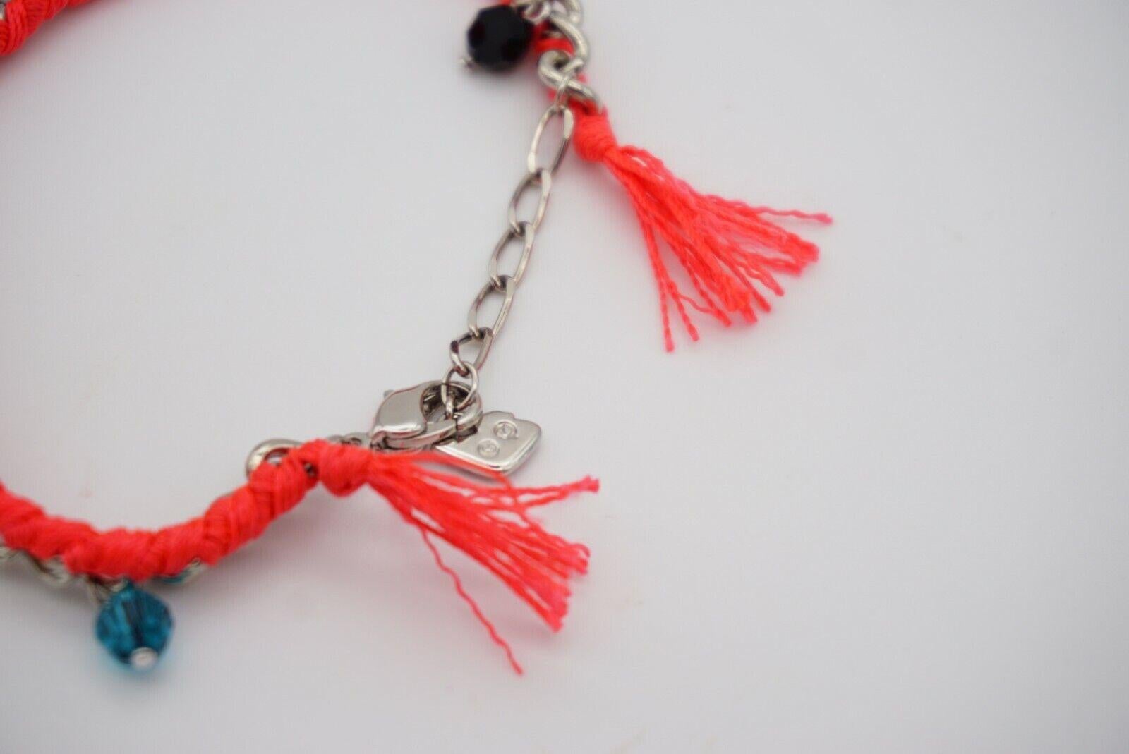 Swarovski Love Heart Charm Alphabet Shining Crystals Pink Red Silver Bracelet For Sale 2