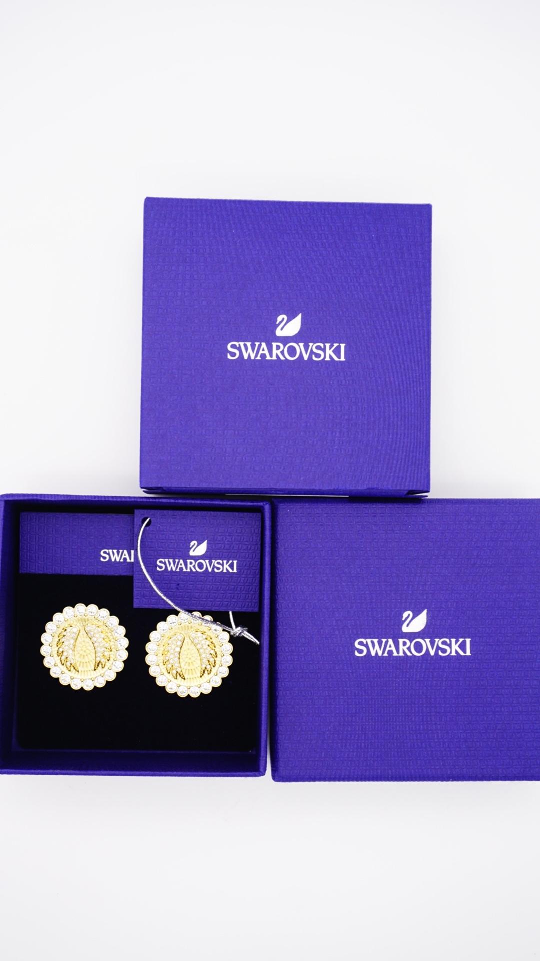 Baroque Swarovski Lucky Goddess Maxi Angel Wing Crystals White Gold Clip Earrings, BNWT For Sale