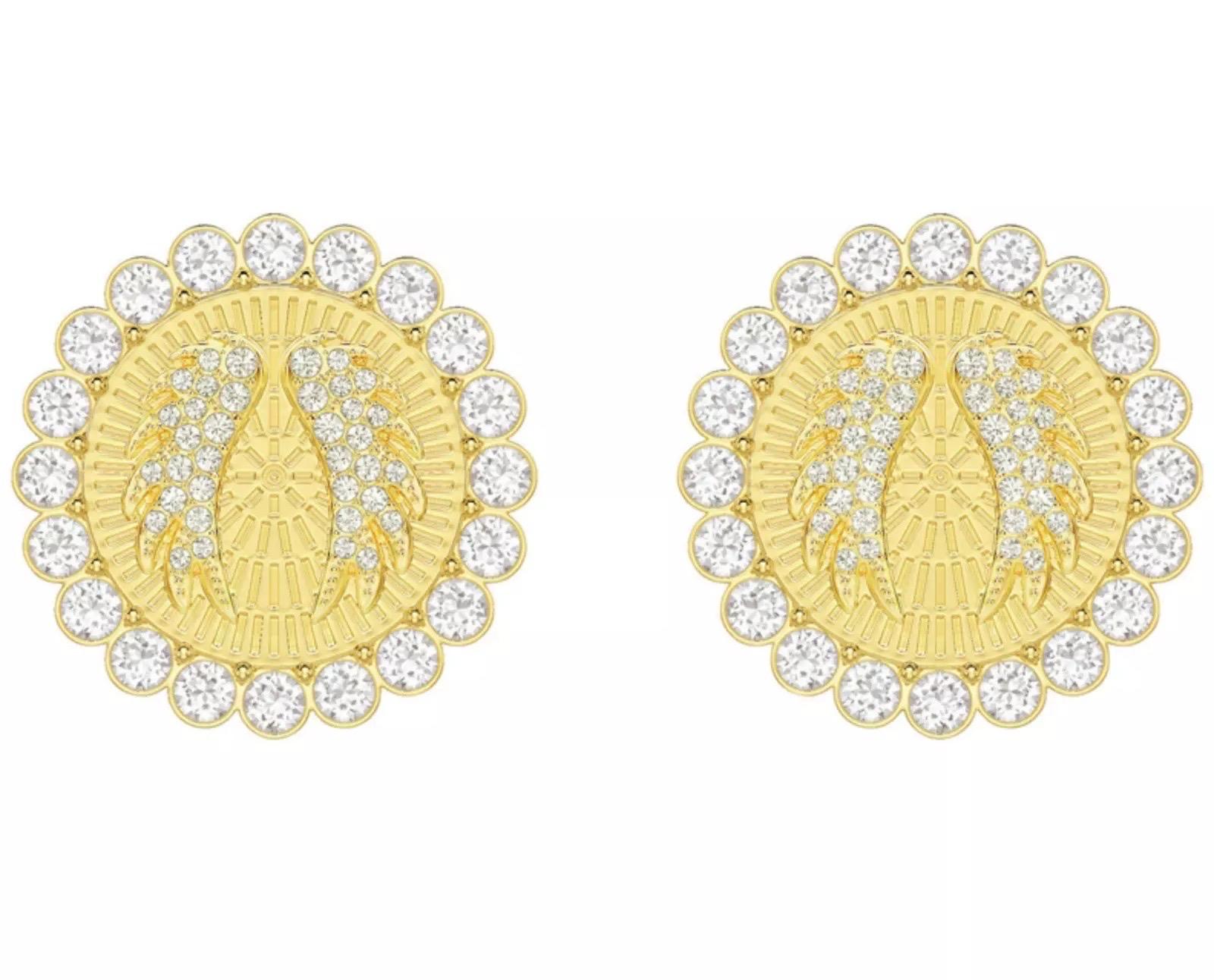 Swarovski Lucky Goddess Maxi Angel Wing Crystals White Gold Clip Earrings, BNWT For Sale 4