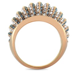 Swarovski Anello di lusso in acciaio inossidabile placcato oro rosa 18 carati con cristalli neri e trasparenti