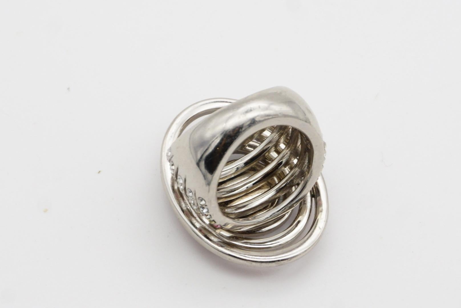 Swarovski Bague cocktail de luxe en cristals arc-en-ciel ovale ajouré et épaisse Nirvana en vente 10